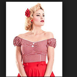 Collectif Dolores Gigham Picnic Top Pinup US 10